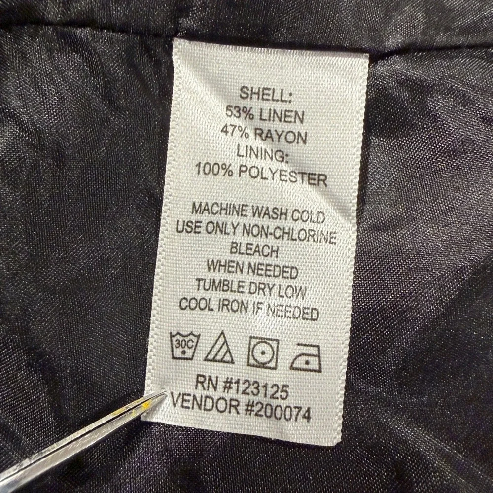 Chadwicks of Boston Black Linen Blend Pencil Skirt 16 Tall Lined Timeless Office - Picture 6 of 9